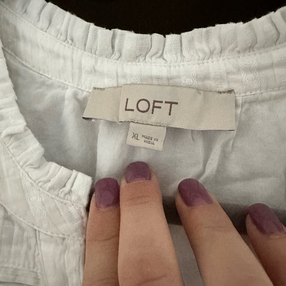 Never been worn adorable Loft white dress! Size XL - Picture 3 of 5